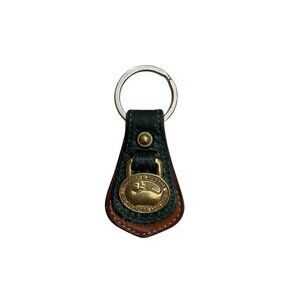 Dooney & Bourke Vintage Y2K Green Leather Brass Duck Keychain